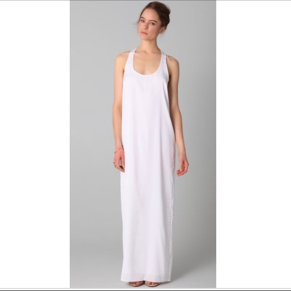white maxi shift dress